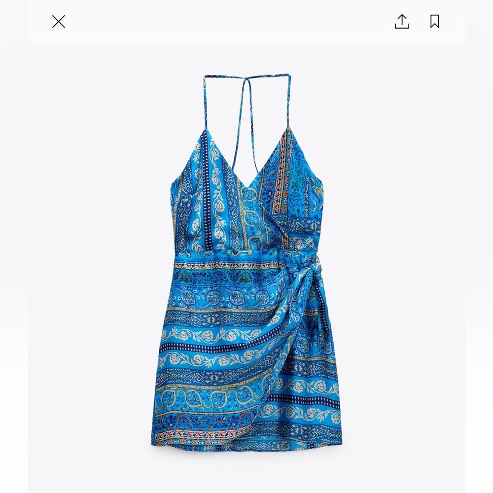 PRINTED STRAPLESS DRESS - Picture 2 of 4